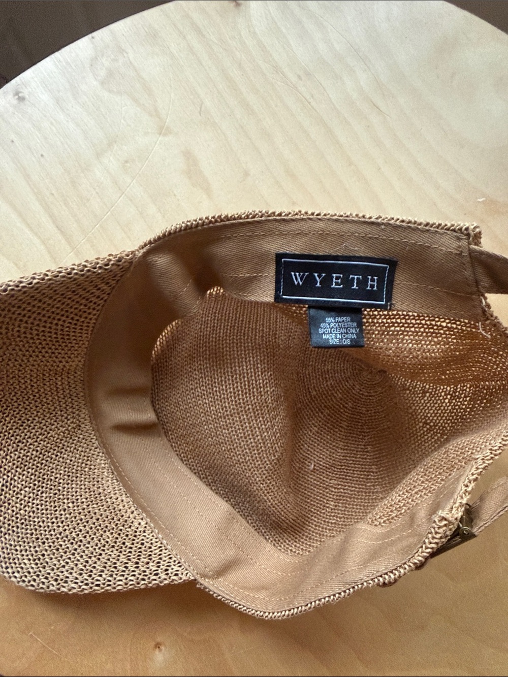 Wyeth Women's Tan Straw Visor Hat
